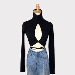 I AM GIA Afia Keyhole Black Top Size S